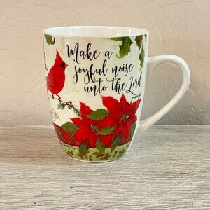 Red Cardinal Mug Cup Make a Joyful Noise Unto The Lord Christmas Holiday